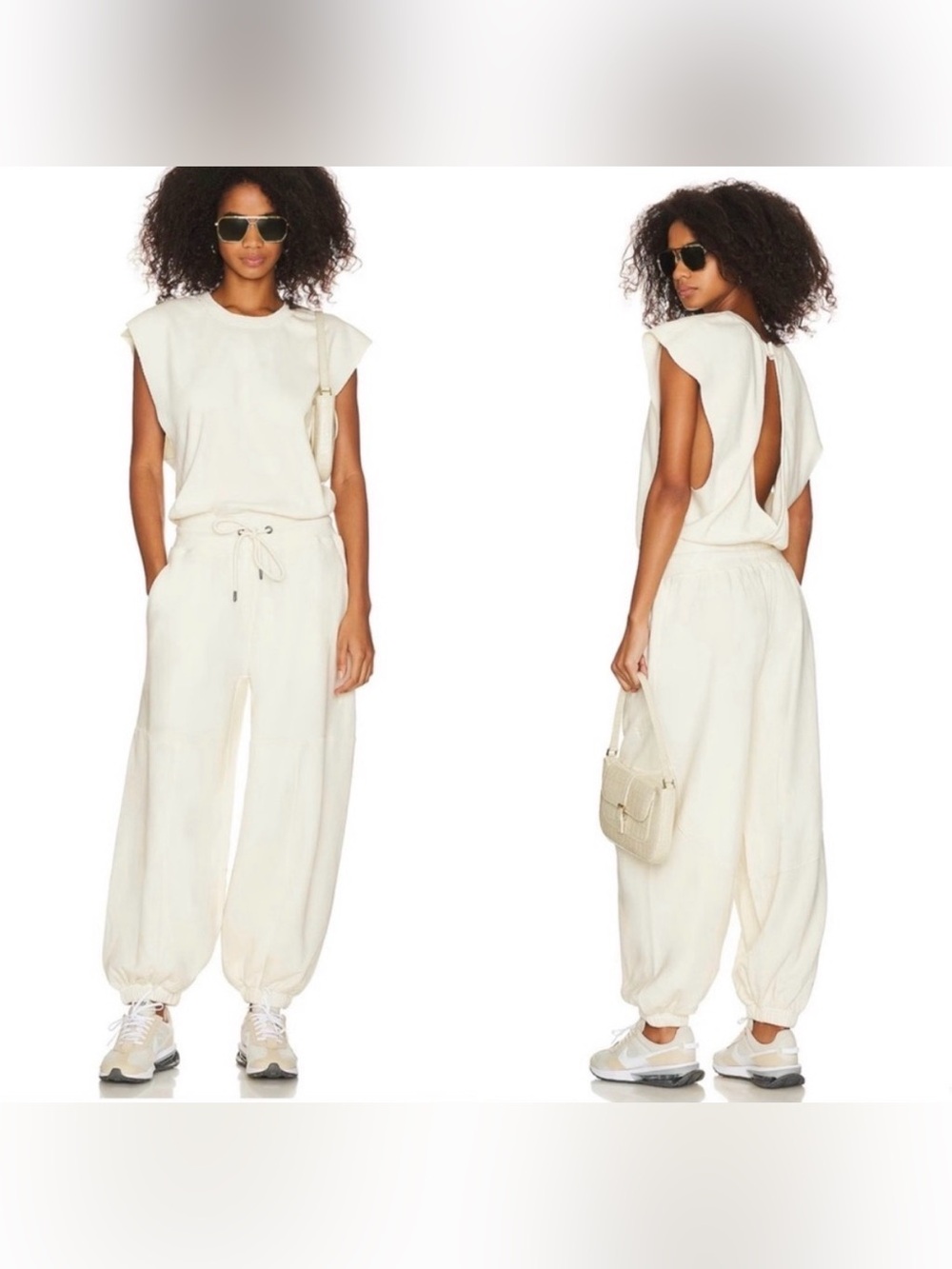 Free People FP Movement Throw And Go Cream Onesie Jumpsuit Size Small
